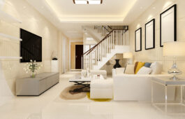 3d rendering white wood living room near bedroom upstair